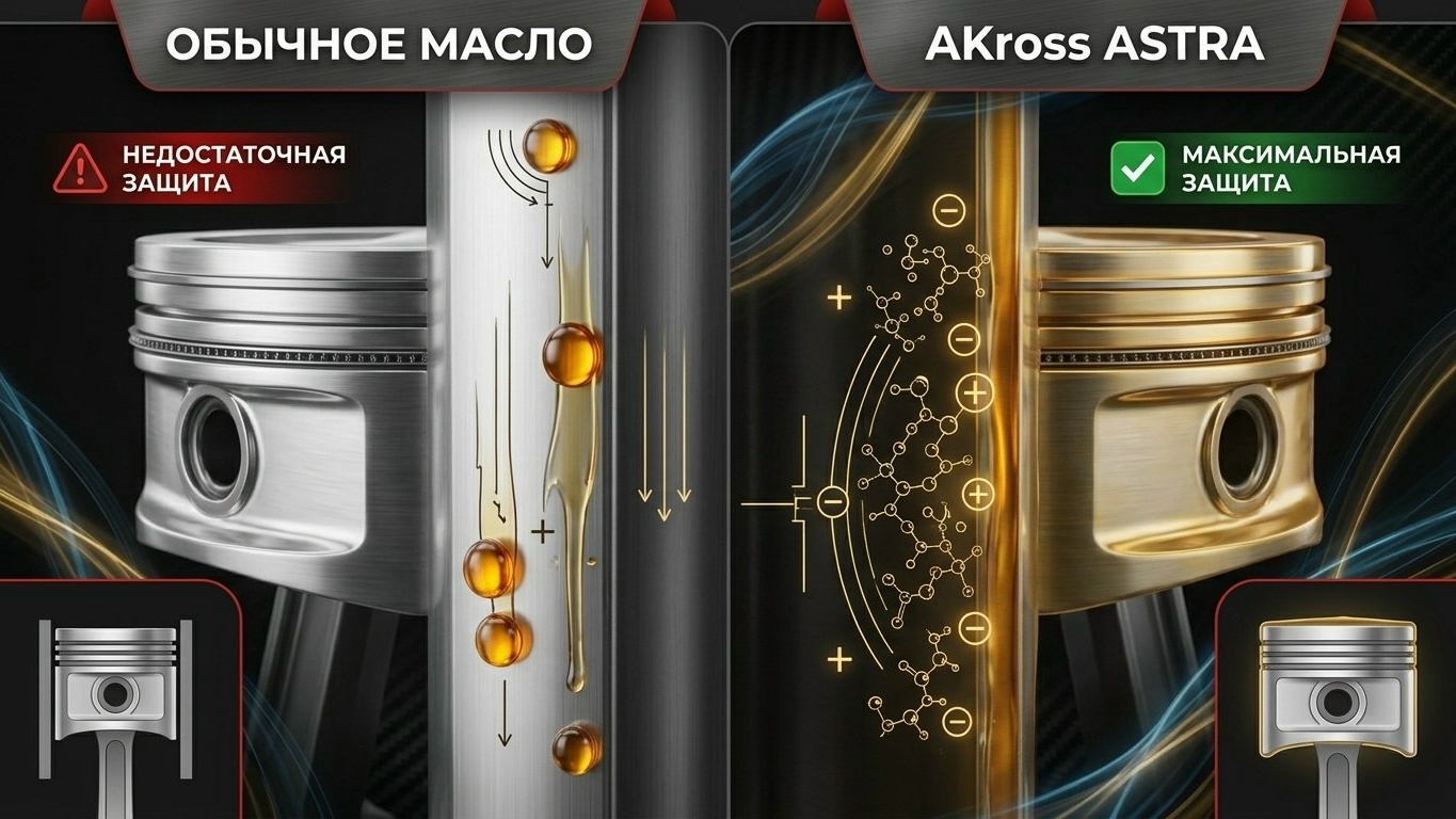 Какое масло лучше заливать в двигатель зимой? Моторное масло AKross Astra с ПАО и эстерами!